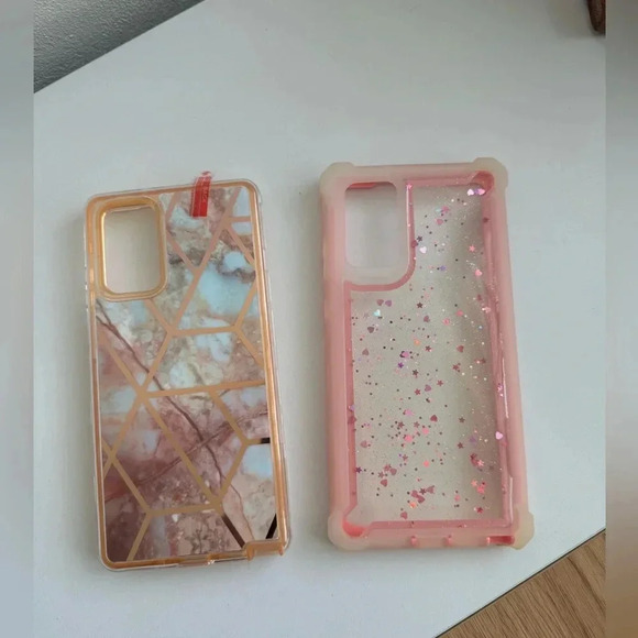 2-Pack Samsung Galxy Note 20  Glitter & Marble Protective Phone Cases - Picture 1 of 7